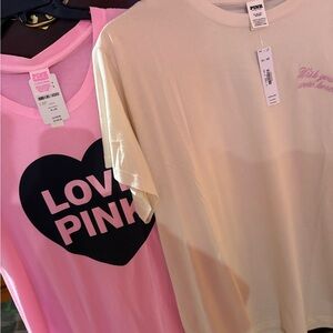 PINK Victoria's Secret t shirt bundle. 2 shirts NWT